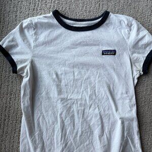 Women's White Patagonia Cotton Ringer Tee